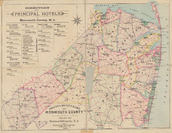 1889 Driving road chart of Monmouth County Principal Hotel